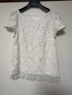 MISSEL ミゼール レース 半袖 カットソー トップス アイボリー - メルカリ