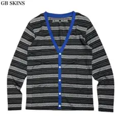 GB SKINS/ジービースキンズ 幾何学柄.ボーダーカーディガン