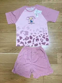 IDONEMO ベア柄 ルームウェア パジャマ 上下セット ピンク