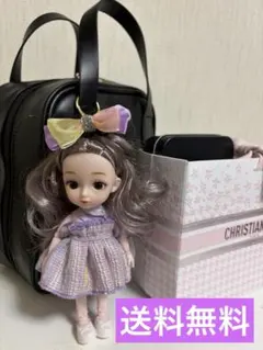 人気【新品】韓国ドール　バッグチャームキーホルダー パープルのサムネイル