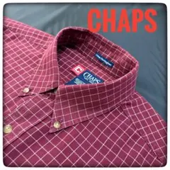CHAPS バーガンディ XL チェック 長袖シャツ チャップス ボタンダウン