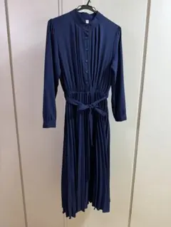 再値下げ/未使用 ストラスブルゴ ボウタイプリーツ ロングワンピ