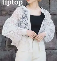 tiptop 総刺繍バンドカラーレースブラウスのサムネイル