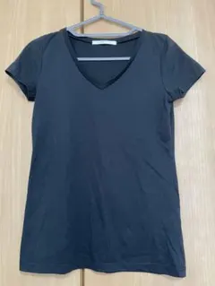 Tシャツ　黒　Vネック　シンプル　無地　　アズール　AZUL S SS XS