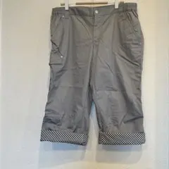 IGNIO グレー チェック柄 折り返しショートパンツ LLサイズ