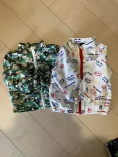 迷彩柄と車プリントのジャケット2着セット