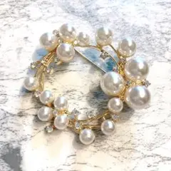 パール ラインストーン サークルブローチ 入学式 卒業式 卒園式 韓国