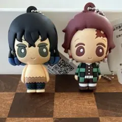 未使用　鬼滅の刃　竈門炭治郎　嘴平伊之助　キーホルダー　ラバーセット　景品