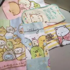 新品　すみっコぐらし　タオルハンカチ5枚セット