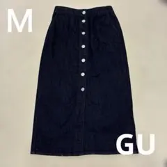 GU デニム ロングスカート ラップスカート　Mサイズ