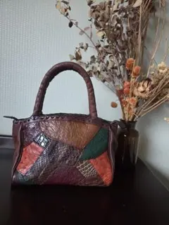 美品　IBIZA パイソンレザー リュックサック ブラウン　エキゾチックレザー 美品 IBIZA パイソンレザー リュックサック ブラウン エキゾチック