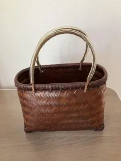 ブラウン バンブー バスケット 中型