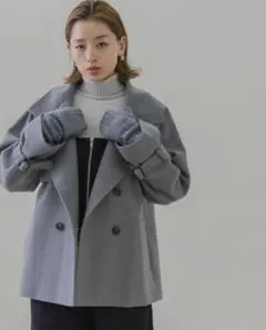 メルトンジャージスタンドカラーコート