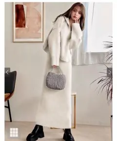 パーカー タイトスカート ニットセットアップ grl