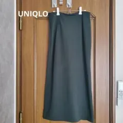 【UNIQLO】ダークグリーン タイトスカート スリット入り