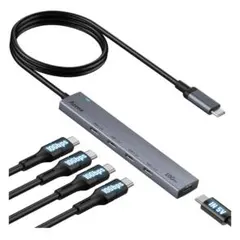 USB Cハブ10Gbps 4ポート拡張 60cmケーブル付き