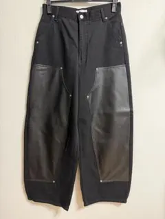 【MOUSSY】F/LEATHER DOUBLE KNEE パンツ