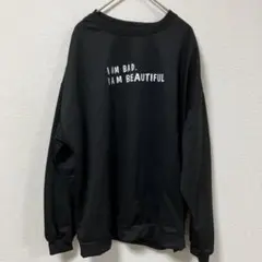 韓国風　ドロップショルダー　長袖　シャツ　トレーナー　黒　3 L 大きいサイズ