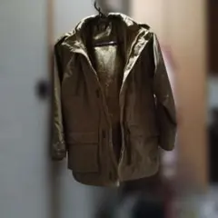 子供 オリーブ色 フード付きマウンテンパーカー