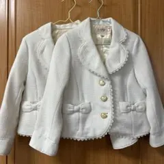 入学式 女の子 白 120 双子 2着セット any FAM