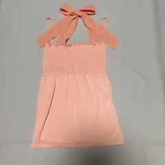 NICE CLAUPシフォンリボン キャミソール ピンク