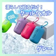 冷感タオル ケース付き クールタオル カラビナ付き スポーツ アウトドア 冷却のサムネイル