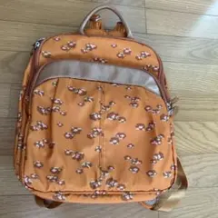 kanana オレンジ 花柄 ナイロンリュック