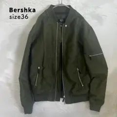 【ウィメンズ】Bershka　ベルシュカ　カーキ　レザージャケット　MA-1