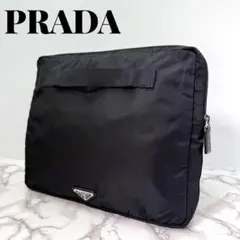 プラダ セカンドバッグ PCケース ブラック 三角ロゴ テスートナイロン 黒