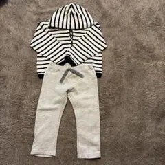 PETIT BATEAU ストライプ フード付きパーカー、パンツ