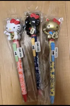最終お値下げ 新品未使用3点セット ハローキティ招き猫アクションペン ボールペンのサムネイル