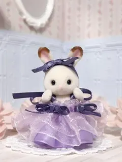 7 リボンたっぷりドレス　シルバニアファミリー