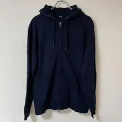 ユニクロ UNIQLO スウェットフルジップパーカ XL ネイビー 紺 メンズ
