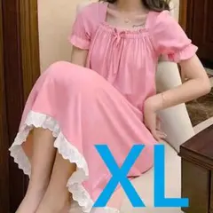 54-1 ピンク・ナイトウェア・ルームウェア・ネグリジェ・XL