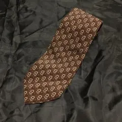 【LANVIN】イタリア製シルク100%レトロ花柄ネクタイ