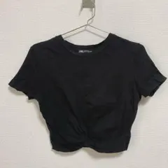 ZARA ショート丈 Tシャツ 黒 M