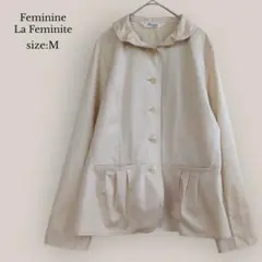 【Feminine La Feminite】ジャケット　ブルゾン　長袖　丸襟