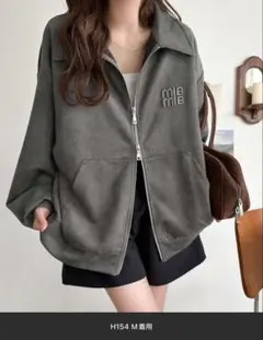 【mily bilet】ダブルジップブルゾン アウター　チャコール　M