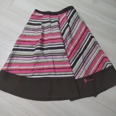 エムズグレイシー リネン混  ピンク フレア スカート