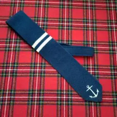 【IVY PREPSTER】錨刺しゅう入りニットタイ