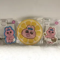 【３点セット】おぱんちゅうさぎ　アクリルコースター　ステッカー　サンキューマート