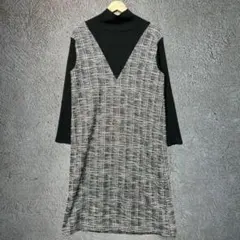 ATELIER SIX ツイードワンピース ドッキングワンピース ハイネック