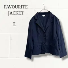 FAVOURITE JACKET 麻混 テーラードジャケット ネイビー 13ARのサムネイル