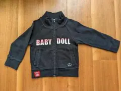 BABYDOLL　ブラック　ジップアップパーカーフードなし　80サイズ
