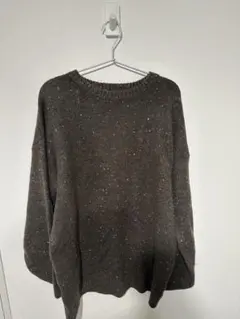 ダークブラウン オーバーサイズニット