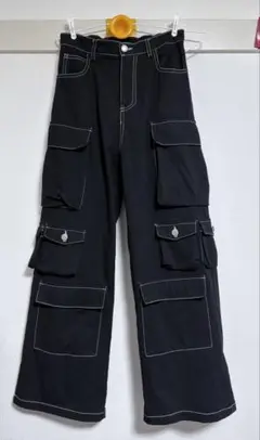 【美品】カーゴパンツ ワイドパンツ ブラック