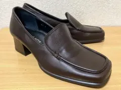 ★ほぼ未使用！WALLAGE アシックス ワラッジ 本革 ヒール ローファー ★