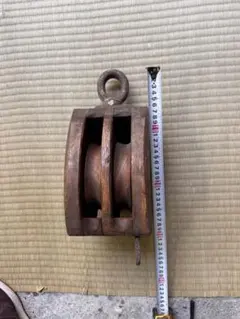 昭和レトロ✴︎小サイズ✴︎木製滑車✴︎ビンテージプーリー