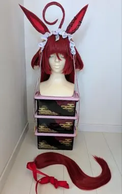 ウマ娘　レッドディザイア　コスプレ　ウィッグ　セット済 コスプレウィッグ ウマ娘プリティーダービー レッドディザイア