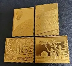 奥の細道シリーズ 純金 純銀 純金張 切手型 レリーフ 記念メダル 量目